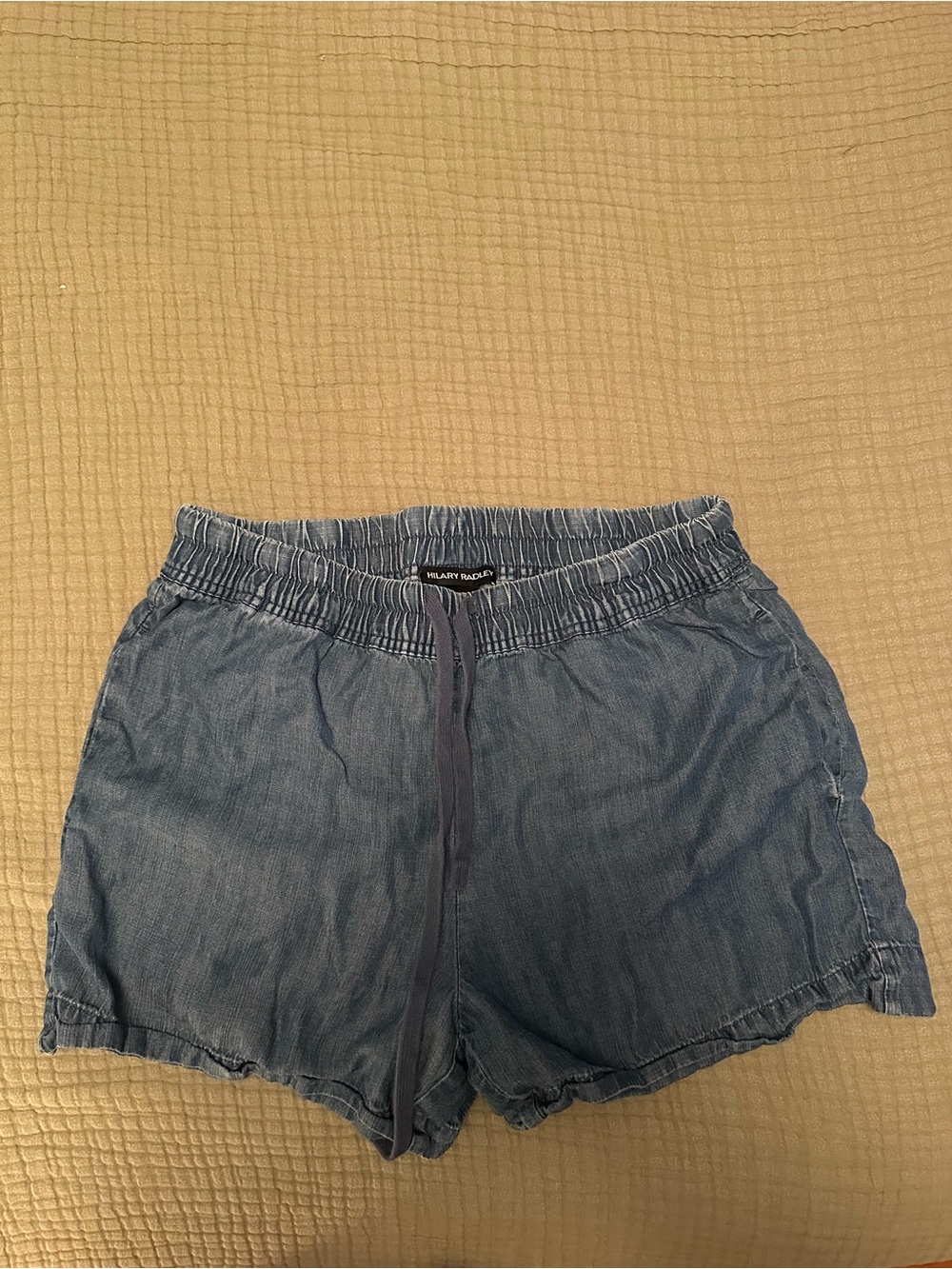 Dark Denim Blue Women's Drawstring TENCEL Shorts